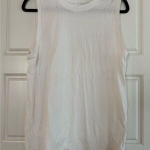 Lululemon White Sleeveless Muscle Tee with Classic Design